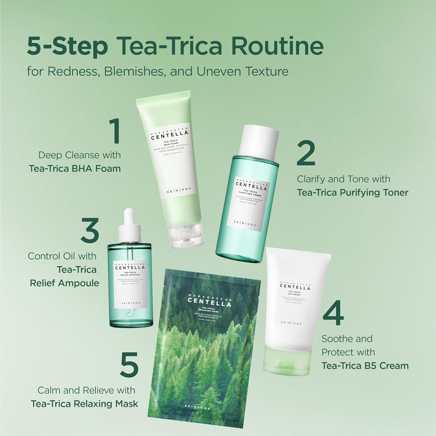 Skin1004 Madagascar Centella Tea-Trica BHA Foam 125ml