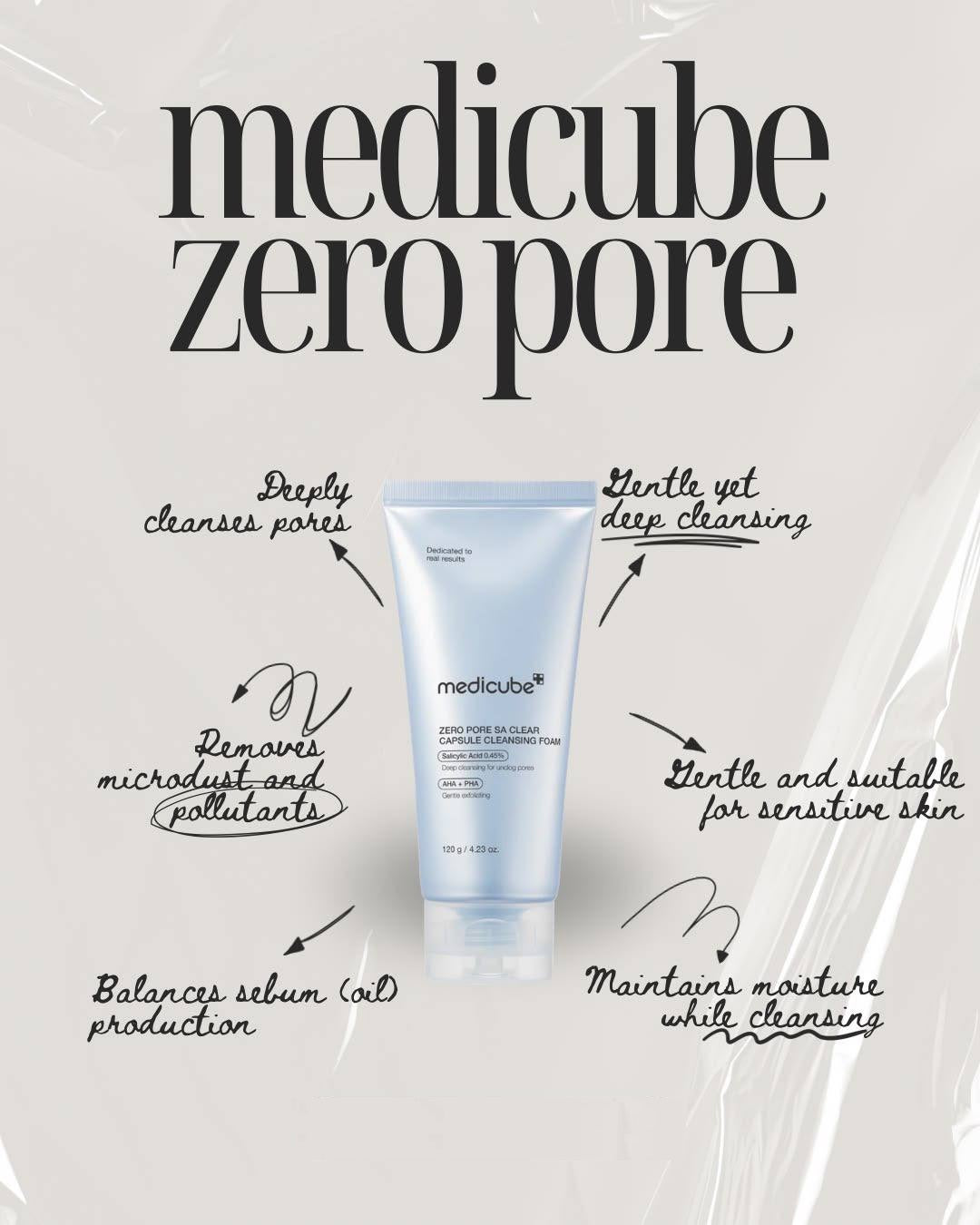 Medicube Zero Pore 8A Clear Capsule Cleansing Foam