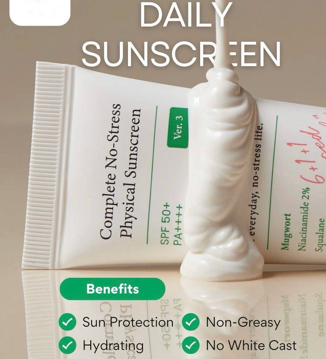 Axis-Y Complete No-Stress Physical Sunscreen SPF50+ PA++++ Ver.3 50ml