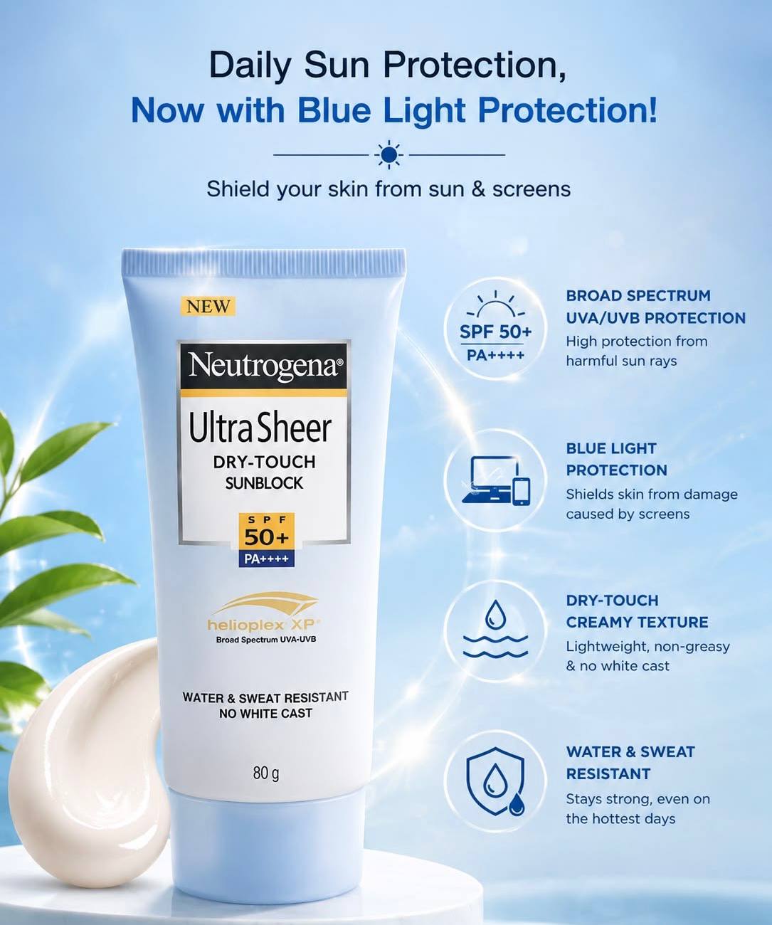 Neutrogena Ultra Sheer Dry-Touch Face Lotion Sunscreen SPF 50+ PA++++