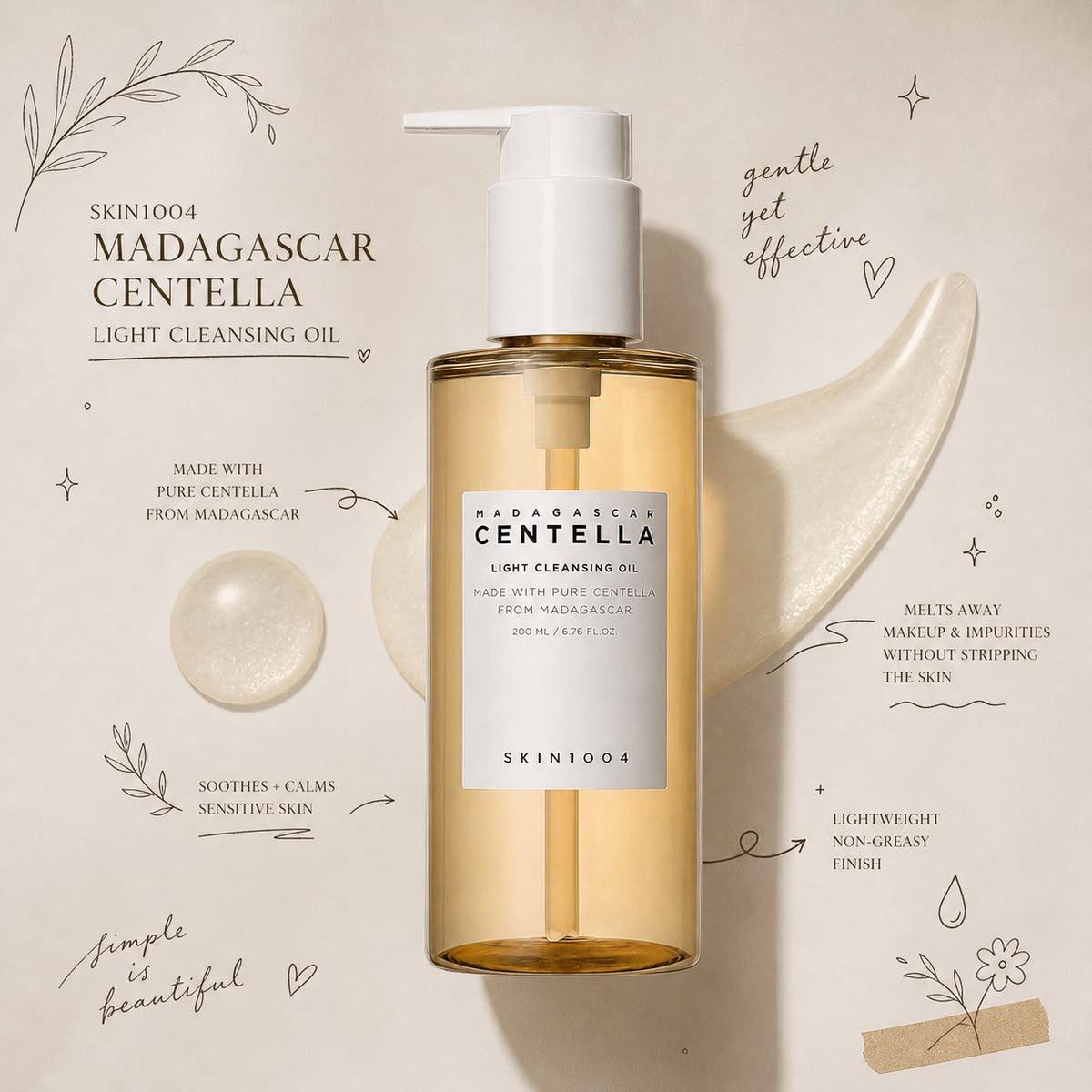 Skin1004 Madagascar Centella Light Cleansing Oil 200ml