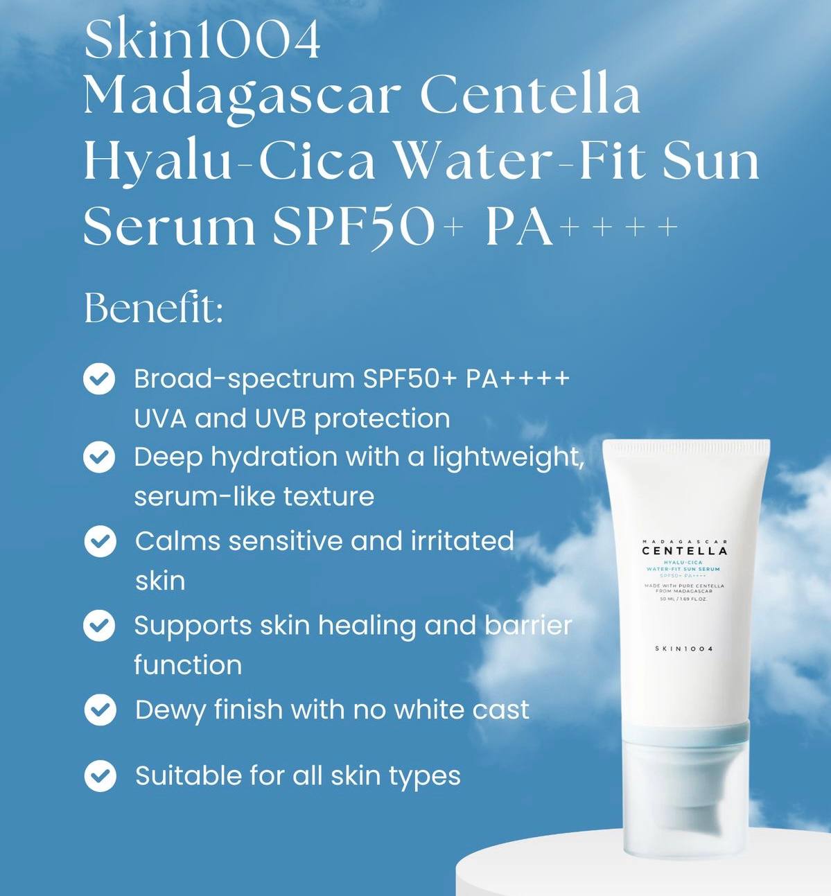 Skin1004 Madagascar Centella Hyalu-Cica Water-Fit Sun Serum