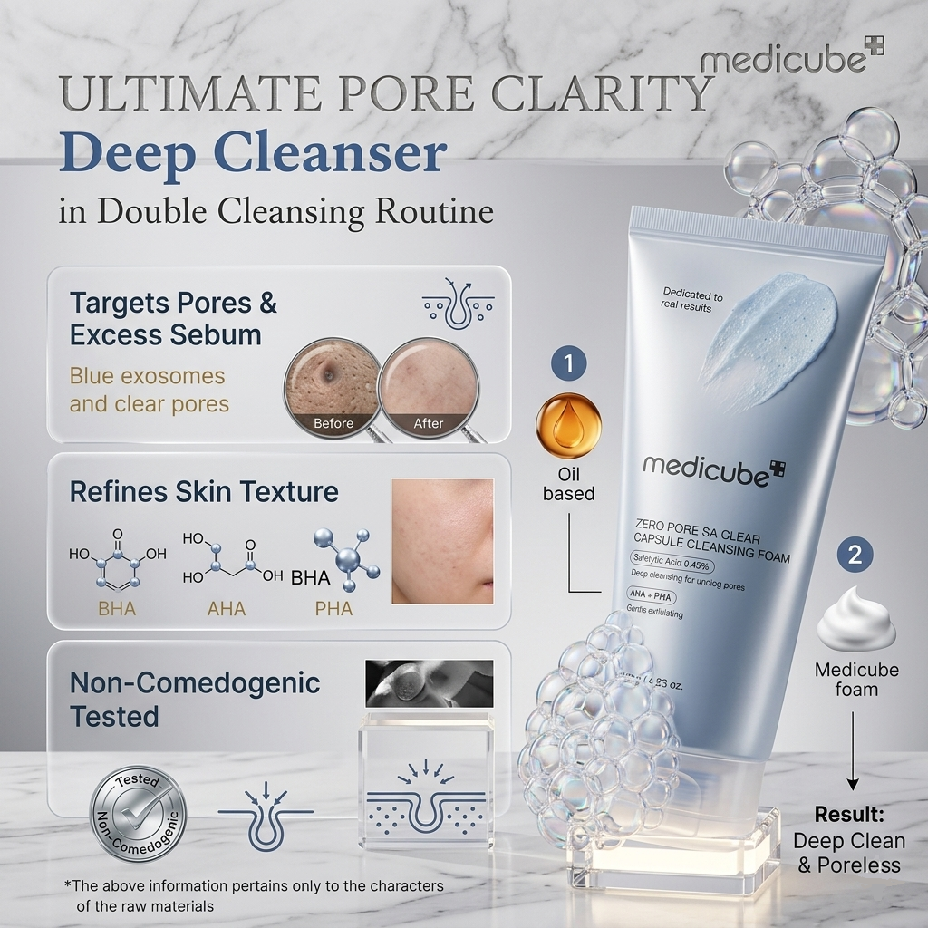 Medicube Zero Pore 8A Clear Capsule Cleansing Foam